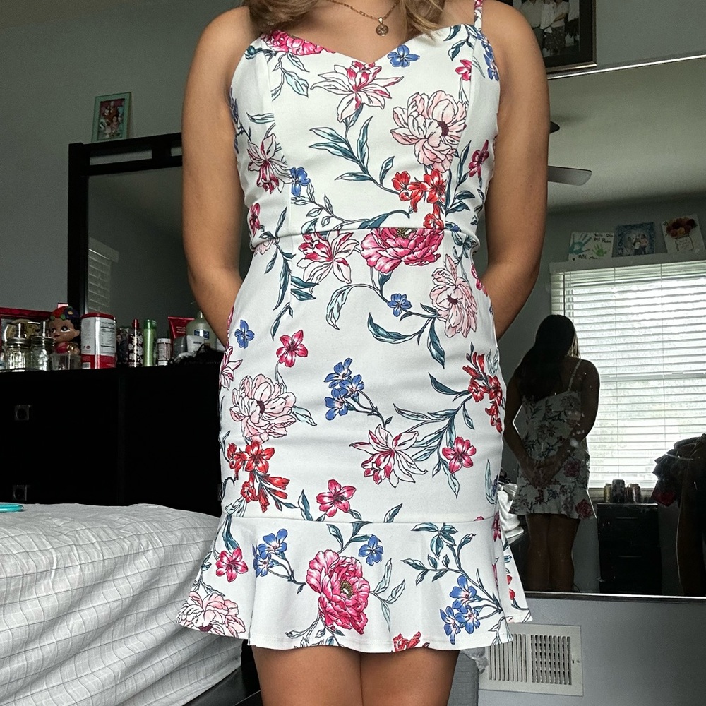 White floral dress